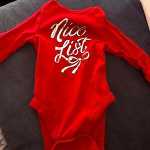 Jumping Beans Red 'Nice List' Bodysuit